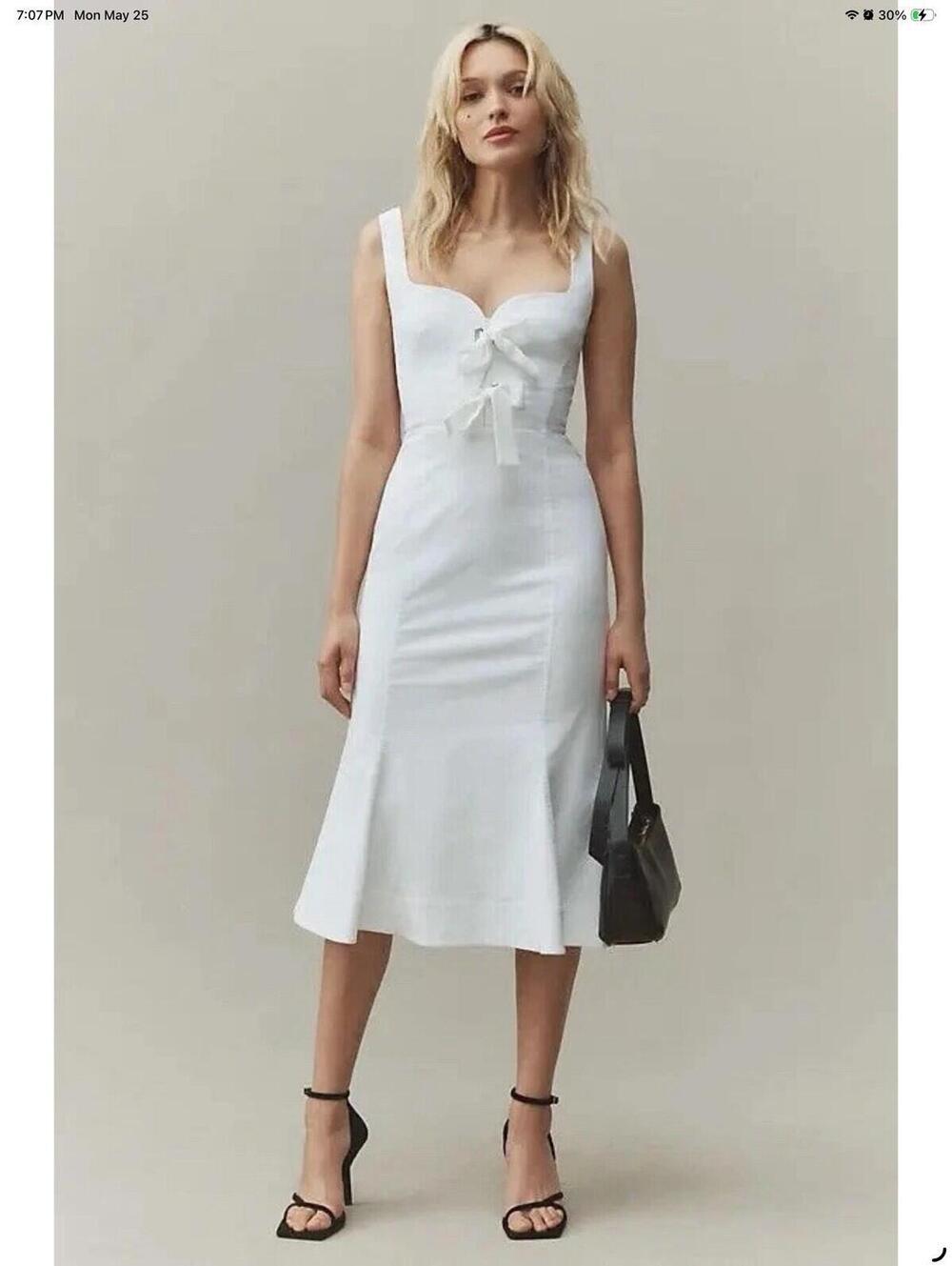 NWT BHLDN Anthropologie Sweetheart Fit & Flare Bow Tie Midi Dress Size XL